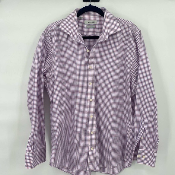 Twillory Non Iron Safe Cotton Tailored Fit Button Down Shirt Size 17 34/35 - Picture 1 of 5